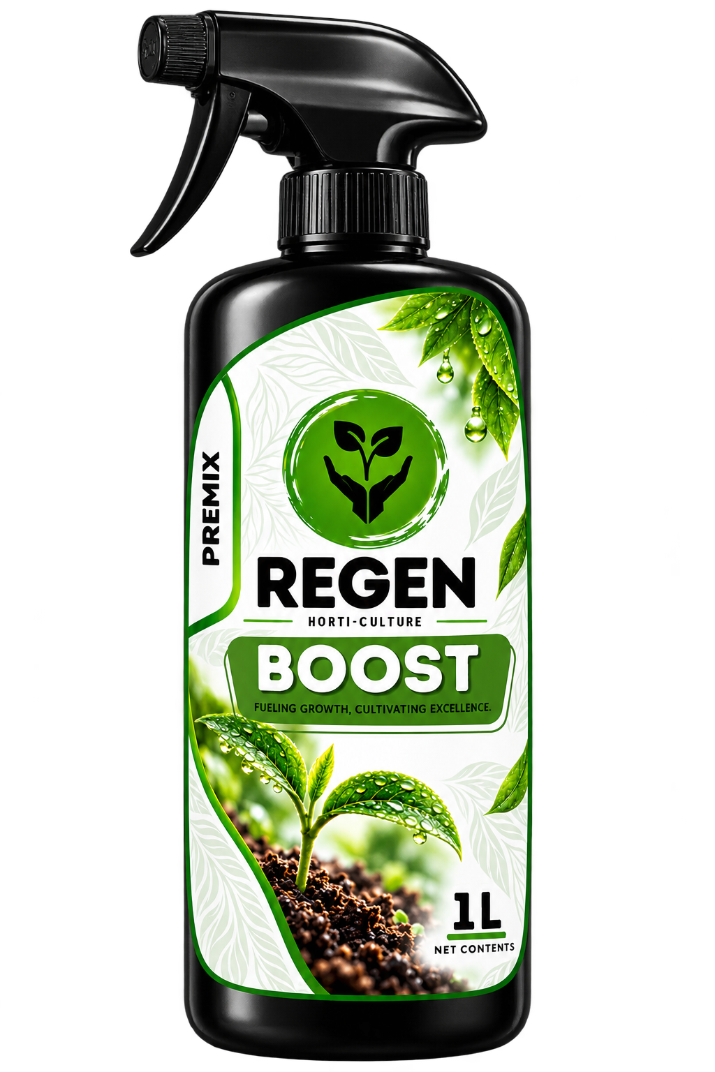 Regen Boost premix spray bottle concept mockup